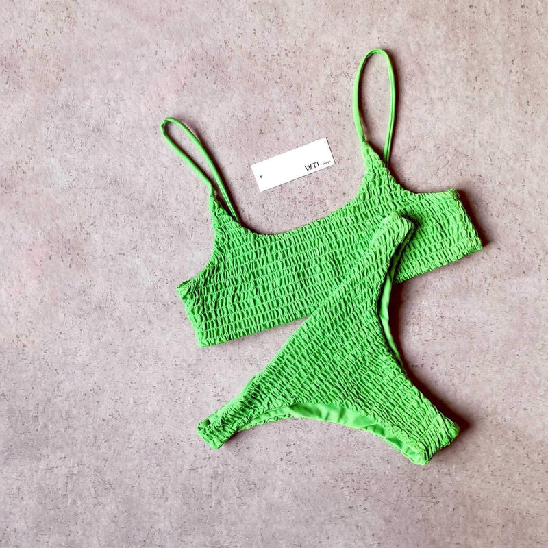 Cute Scrunch Spaghetti Bikini Set - worthtryit.com