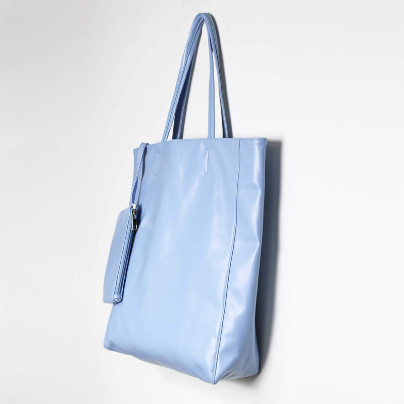 Eco Vegan Leather Lambskin Work Tote bag Large 16.7" With Little Purse Inside