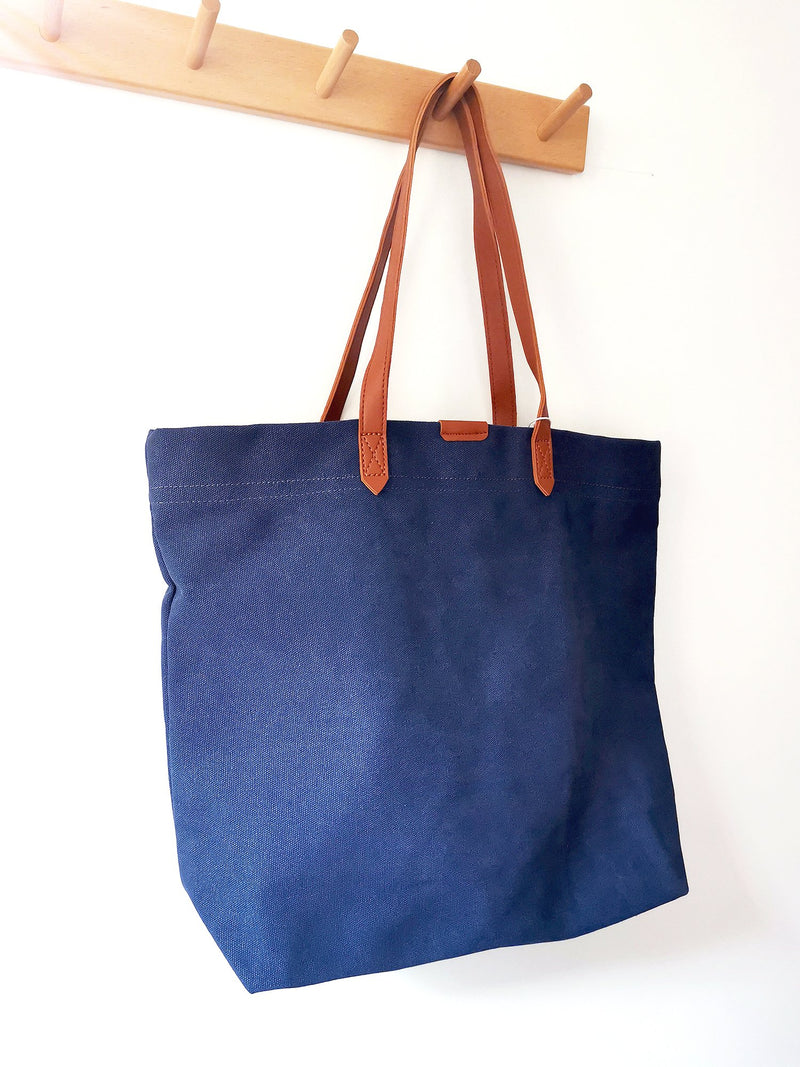Canvas Bag with Leather Handles - Transport Oversized Tote Leather Bags ...