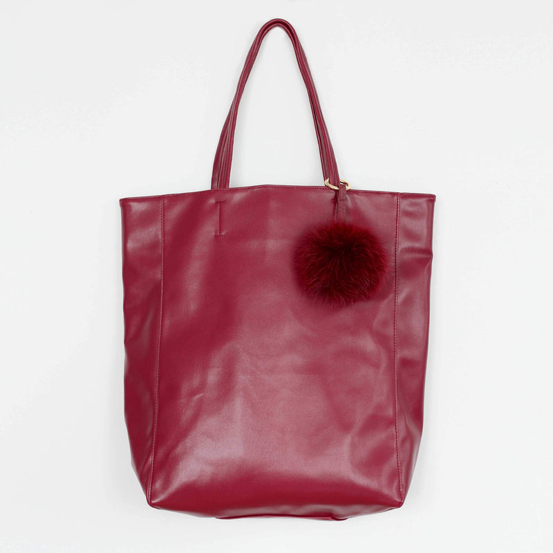 Eco Vegan Leather Lambskin Work Tote bag Large 16.7" With Little Purse Inside
