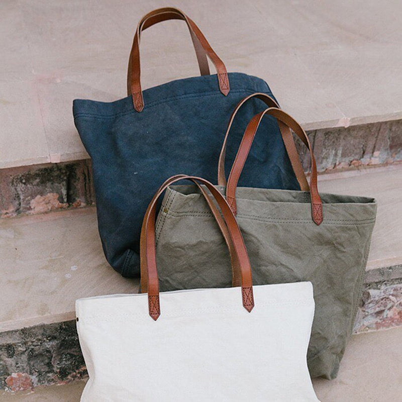 Designer Laptop Transport Travel Canvas Tote bag With Leather Handle
