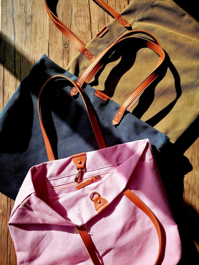 Designer Laptop Transport Travel Canvas Tote bag With Leather Handle