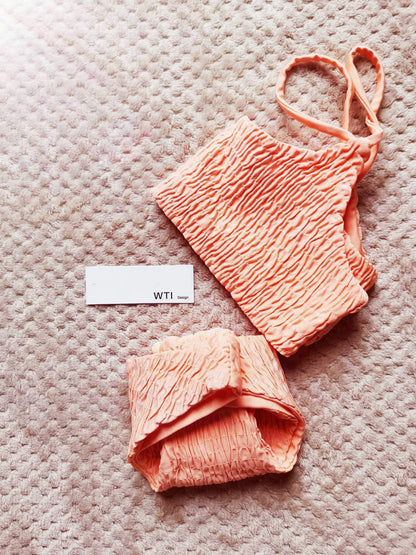 Cute Scrunch Spaghetti Bikini Set - worthtryit.com