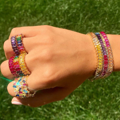 Rainbow Baguette Ring