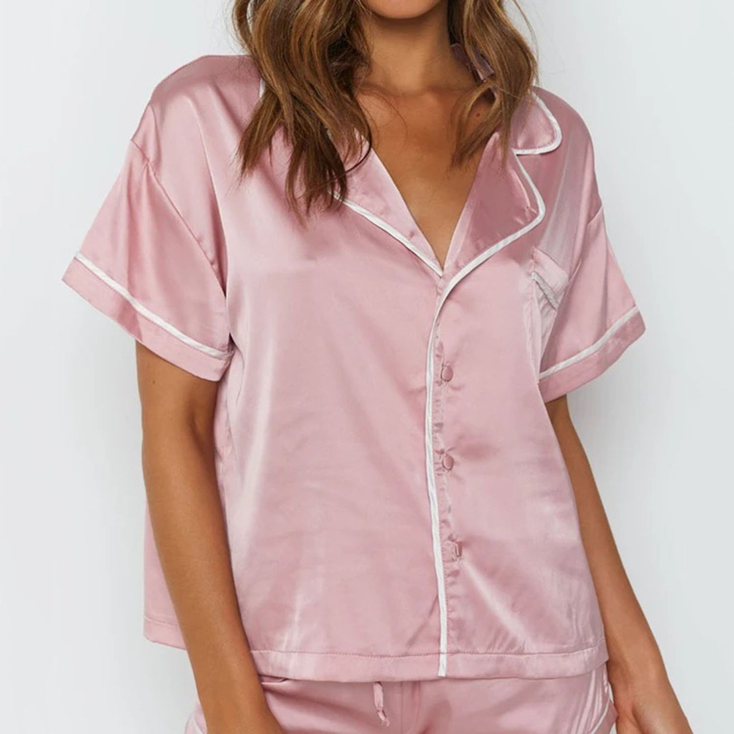 Satin Short Sleeve Pajamas
