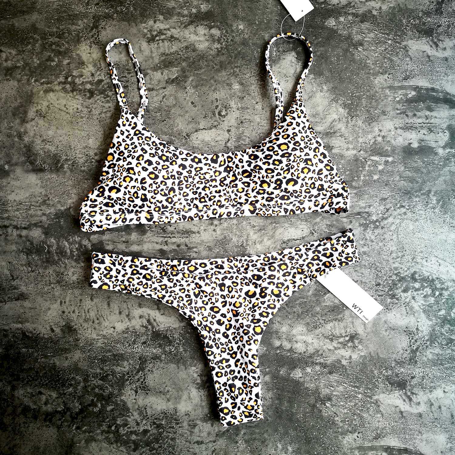 Leopard Print Crop Top High Cut Bikini Set – W.T.I. Design