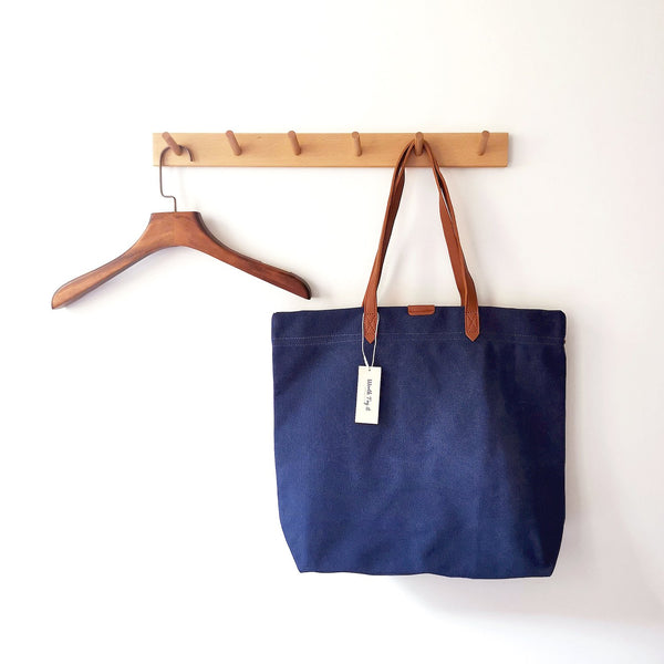 Canvas Bag with Leather Handles Transport Oversized Tote Bags